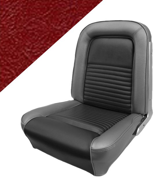 Upholstery Mustang 67 CP Std red in the group Ford/Mercury / Ford Mustang 65-73 / Interior / Upholstery front/rear seat / Upholstery Mustang 67 at VP Autoparts AB (C7ZZ-6562900-DR)