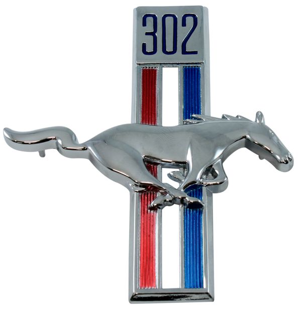 Emblem Fender Pony 302 1968 RH in the group Ford/Mercury / Ford Mustang 65-73 / Body / Emblem / Emblem Mustang 67-68 at VP Autoparts AB (C8ZZ-16228-A)