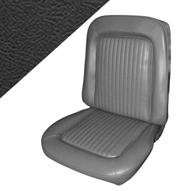 Cover Mustang 68 standard front black in the group Ford/Mercury / Ford Mustang 65-73 / Interior / Upholstery front/rear seat / Upholstery Mustang 68 at VP Autoparts AB (C8ZZ-6562900-BKF)