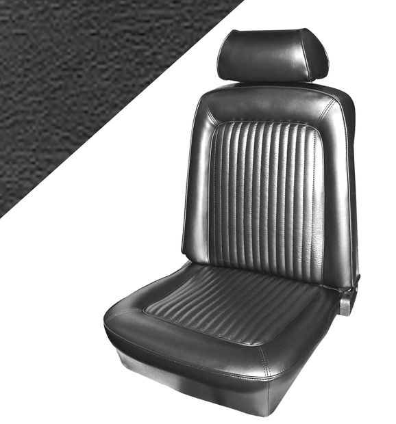 Upholstery fronts only 69 STD black in the group Ford/Mercury / Ford Mustang 65-73 / Interior / Upholstery front/rear seat / Upholstery Mustang 69 at VP Autoparts AB (C9ZZ-6562900-BKF)