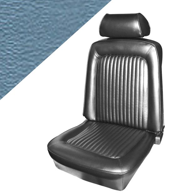 Cover Mustang 69  std light blue front s in the group Ford/Mercury / Ford Mustang 65-73 / Interior / Upholstery front/rear seat / Upholstery Mustang 69 at VP Autoparts AB (C9ZZ-6562900-LBF)