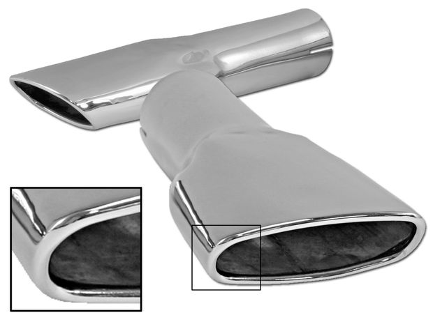 Exhaust tip w. rolled tips Mach 1 70 in the group Ford/Mercury / Ford Mustang 65-73 / Exhaust system / Exhaust System Mustang at VP Autoparts AB (D0ZZ-5255-A)