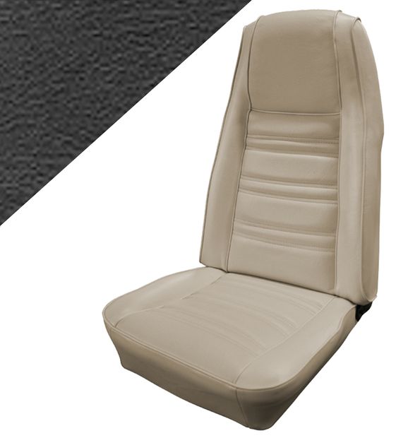 Upholstery Mustang fronts 70 STD black in the group Ford/Mercury / Ford Mustang 65-73 / Interior / Upholstery front/rear seat / Upholstery Mustang 70 at VP Autoparts AB (D0ZZ-6562900-BKF)