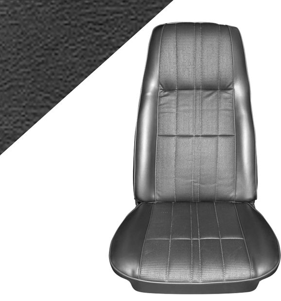 Upholstery  Mu.71-73 CV DLX/Grande black in the group Ford/Mercury / Ford Mustang 65-73 / Interior / Upholstery front/rear seat / Upholstery Mustang 71-73 at VP Autoparts AB (D1ZZ-7662900-BKD)