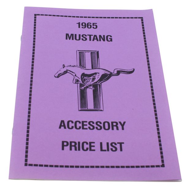 Prislista tillbehr Mustang 1965 i gruppen Tillbehr / Litteratur / Handbcker/Manualer Ford/Mercury hos VP Autoparts AB (DF0055)