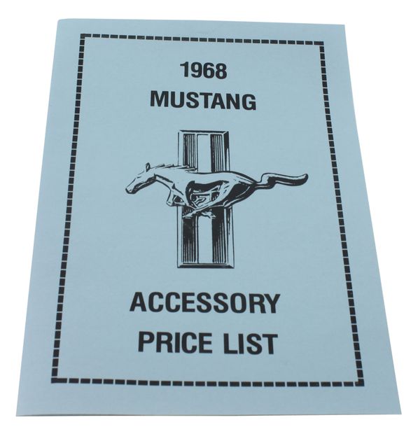 Prislista tillbehr Mustang 1968 i gruppen Tillbehr / Litteratur / Handbcker/Manualer Ford/Mercury hos VP Autoparts AB (DF0098)