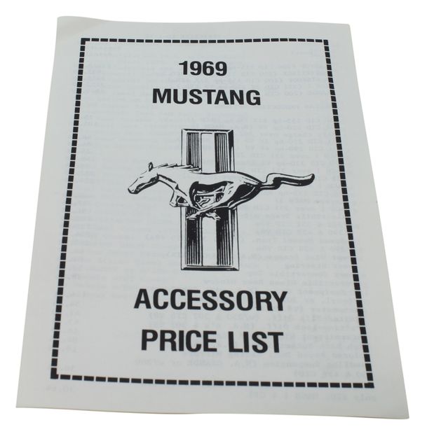 Prislista tillbehr Mustang 1969 i gruppen Tillbehr / Litteratur / Handbcker/Manualer Ford/Mercury hos VP Autoparts AB (DF0099)