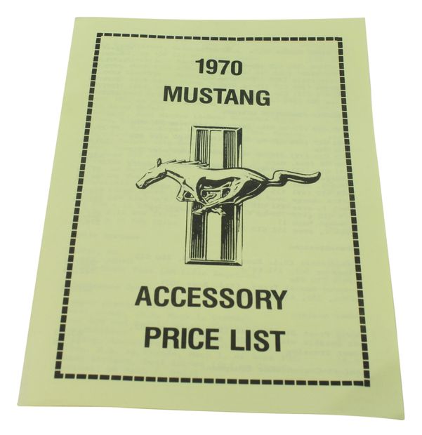 PRICE LIST NEW CAR ACCESSORIES 70 in the group Accessories / Literature / Manuals Ford/Mercury at VP Autoparts AB (DF0100)
