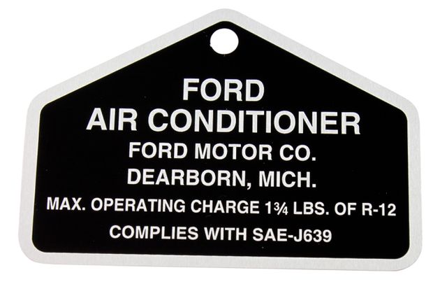A/C aluminum decal Ford 64-75 in the group Ford/Mercury / Ford Mustang 65-73 / Stripe kits/decals / Decals / Engine compartment at VP Autoparts AB (DF0351)