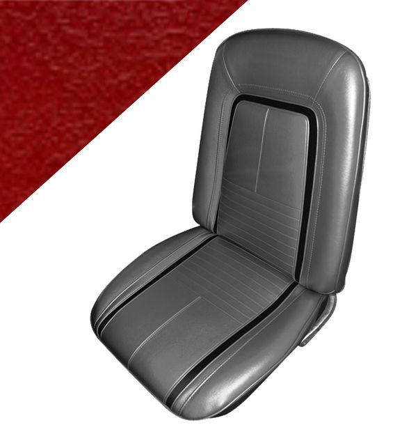 Upholstery Camaro 67 CV DLX Red in the group General Motors / Camaro/Firebird 67-81 / Interior / Upholstery seats/sides / Upholstery Camaro 67-69 de Luxe at VP Autoparts AB (DI-072157-RD)