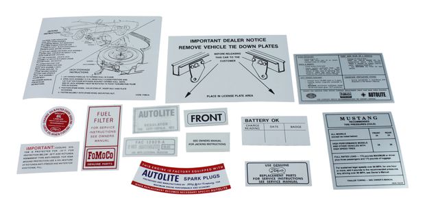 Decal kit Mustang 1965 14 pc in the group Ford/Mercury / Ford Mustang 65-73 / Stripe kits/decals / Decals / Decal kits at VP Autoparts AB (DK0025)