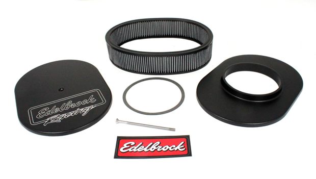 Air cleaner Edelbrock oval, black in the group Ford/Mercury / Ford Mustang 65-73 / Fuel system / Air cleaner / Air cleaners at VP Autoparts AB (EDL42203)