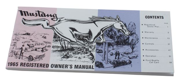 Instruktionsbok Mustang 1965 i gruppen Tillbehr / Litteratur / Handbcker/Manualer Ford/Mercury hos VP Autoparts AB (IB65)