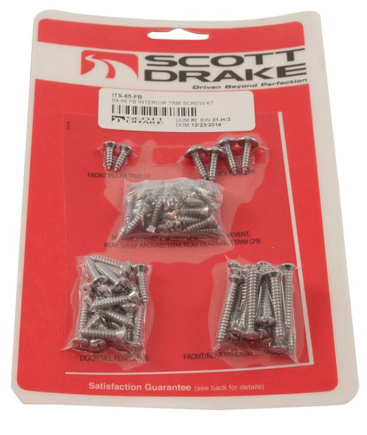 Interior screw kit Mustang 65-66 FB in the group Ford/Mercury / Ford Mustang 65-73 / Interior / Hardware interior / Interior hardware 65-66 at VP Autoparts AB (ITS-65-FB)