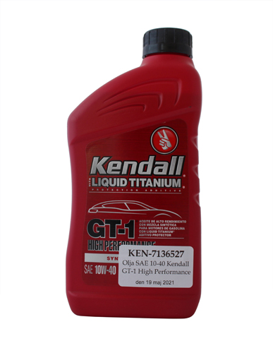 Olja SAE 10-40 Kendall GT-1 High Performance i gruppen  /  / Olja & oljefilter hos VP Autoparts AB (KEN-7136527)