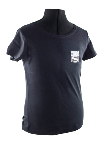 T-shirt dam svart 1800S emblem i gruppen Tillbehr / T-shirts / T-shirts P1800 hos VP Autoparts AB (VP-TSWBK14)