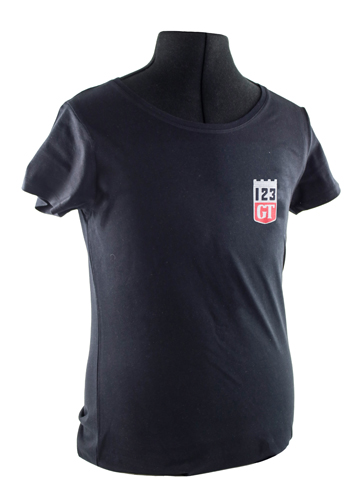 T-shirt woman black 123GT emblem in the group Accessories / T-shirts / T-shirts Amazon at VP Autoparts AB (VP-TSWBK15)