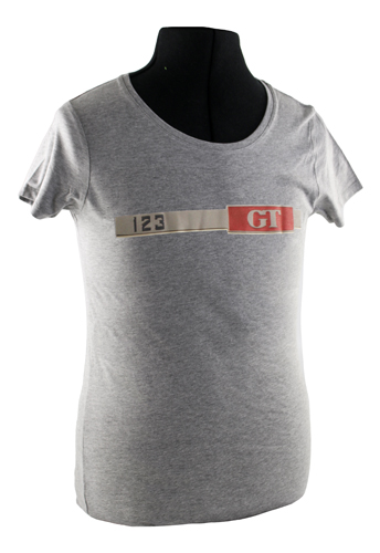 T-shirt woman grey 123GT badge  in the group Accessories / T-shirts / T-shirts Amazon at VP Autoparts AB (VP-TSWGY10)