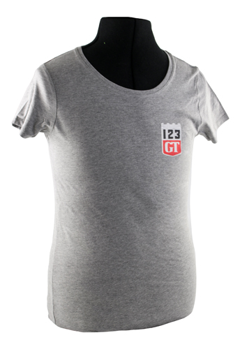 T-shirt woman grey 123GT emblem in the group Accessories / T-shirts / T-shirts Amazon at VP Autoparts AB (VP-TSWGY15)