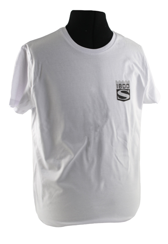 T-shirt vit 1800S emblem i gruppen Tillbehr / T-shirts / T-shirts P1800 hos VP Autoparts AB (VP-TSWT14)