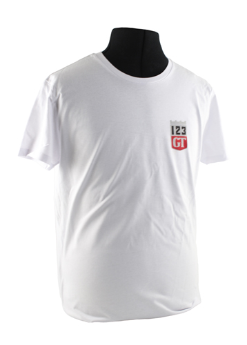 T-shirt vit 123GT emblem i gruppen Tillbehr / T-shirts / T-shirts Amazon hos VP Autoparts AB (VP-TSWT15)