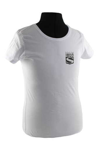T-shirt dam vit 1800S emblem i gruppen Tillbehr / T-shirts / T-shirts P1800 hos VP Autoparts AB (VP-TSWWT14)