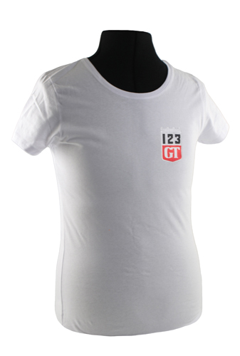 T-shirt dam vit 123GT emblem i gruppen Tillbehr / T-shirts / T-shirts Amazon hos VP Autoparts AB (VP-TSWWT15)