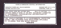 Decal Vehicle Emission 1800 1973