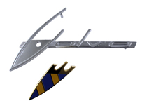 Emblem "Volvo" P1800 3 frgad vidtakstolpe