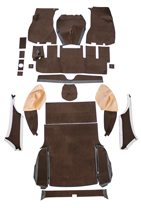 Mattsats 1800ES brun/guld textil