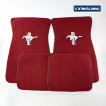 Matta Tillbehör Ford 64-73 mörkröd textil Logo