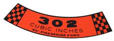 Decal Air filter Ford 302-4V 68-69