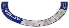 Decal Air filter Ford 351-4V 72-73