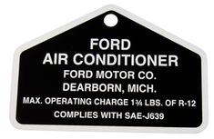 A/C aluminum decal Ford 64-75