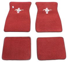 Carpet set 4pc textile  w. logo dark red