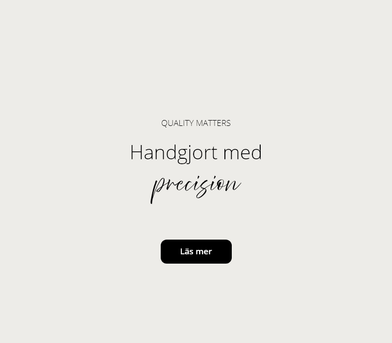 Text: Handmade with precision. 