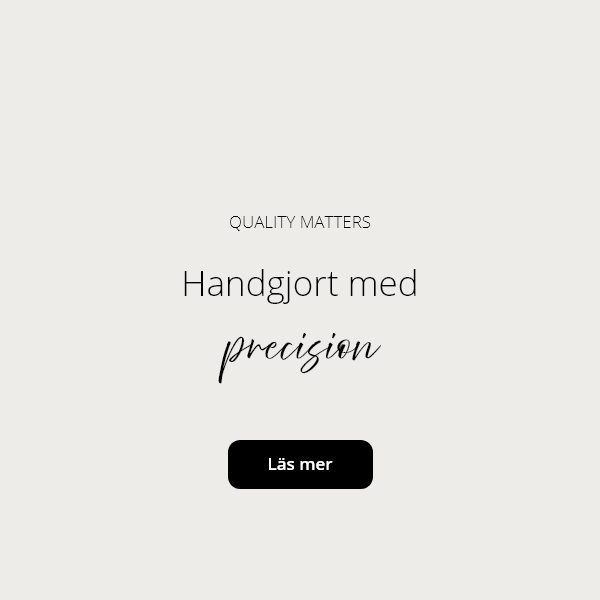 Text: Handmade with precision. 
