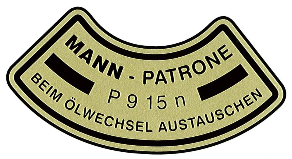 Decal Oil filter B4B Mann