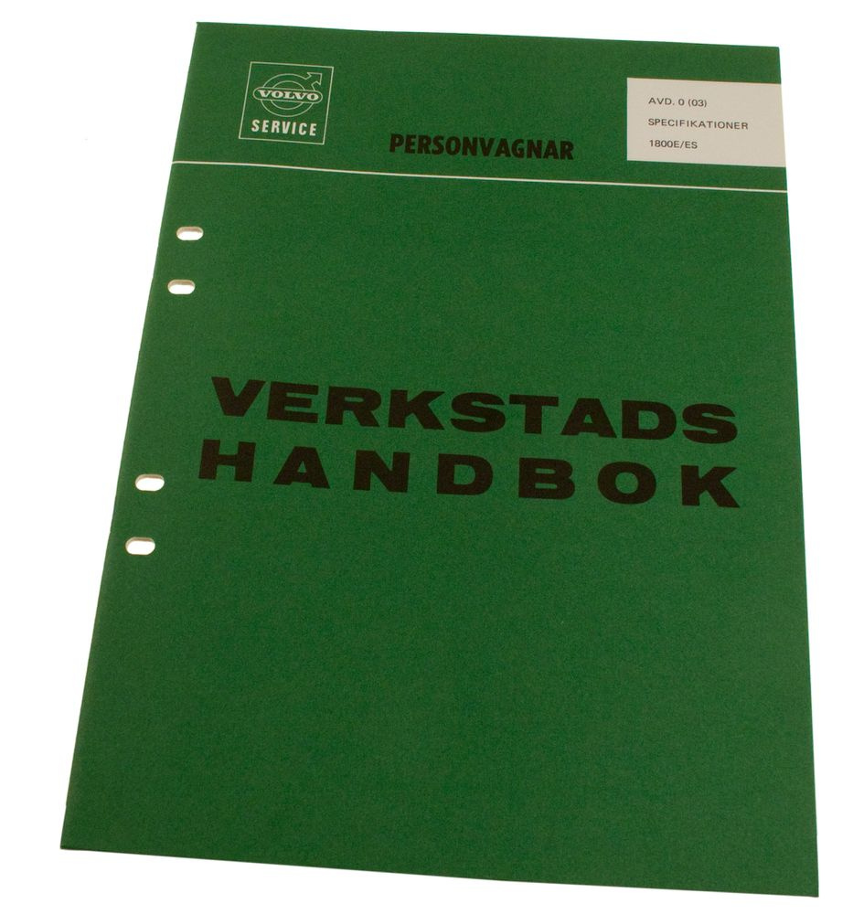Verkstadsbok Specifikationer 1800E/ES Svenska