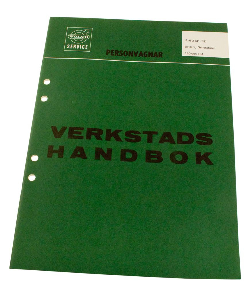Verkstadsbok Batteri/Generator 140/164 Svenska