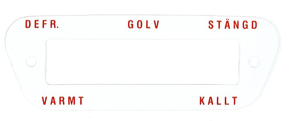 Decal Heater control 544/Duett swedish t