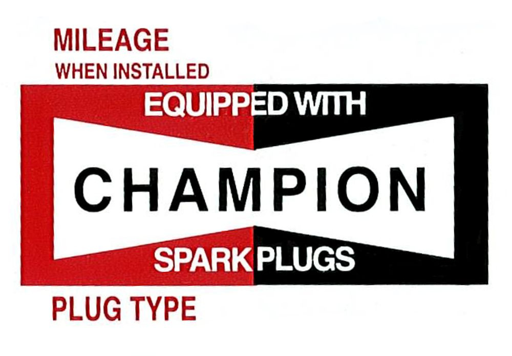 Decal Champion spark plugs