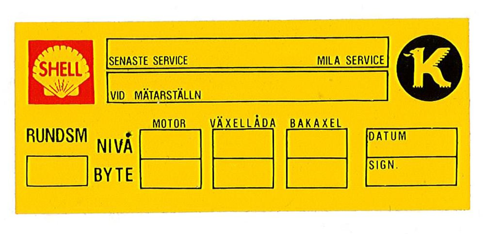 Dekal senaste service Shell