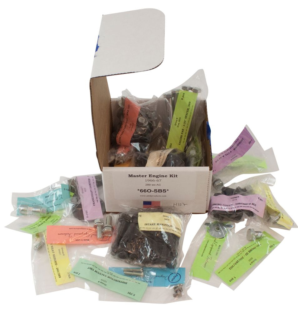Engine fast.kit 289 66-67, no AC, iron W