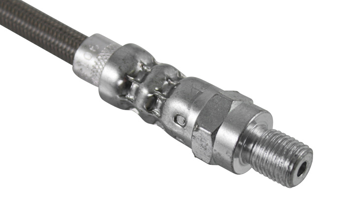 Brake hose 140 Frt outer metal braided