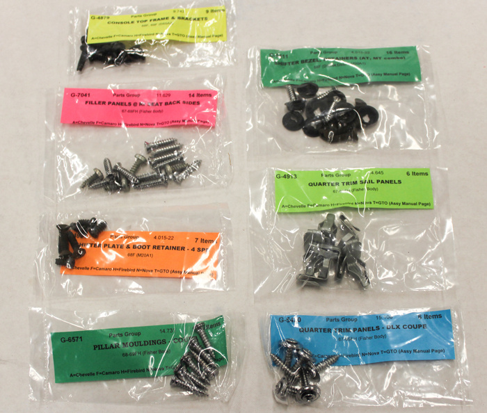 Skruvsats inredning Camaro 68 CP de Luxe