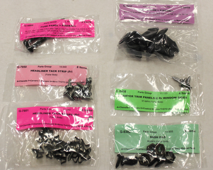 Skruvsats inredning Camaro 68 CP de Luxe