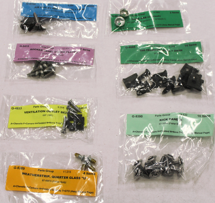 Skruvsats inredning Camaro 68 CP de Luxe