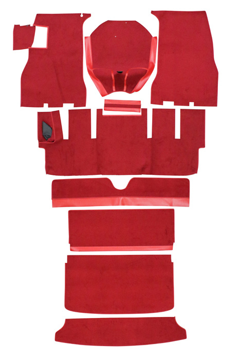 Mattsats 1800S 64-69 r�d textil