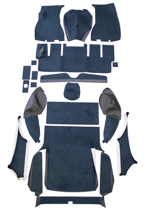 Carpet kit Volvo 1800ES blue/black